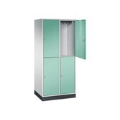 Großraum-Garderobenschrank,RAL7035/RAL6027,HxBxT 1950x820x600mm,2x2 Abt.