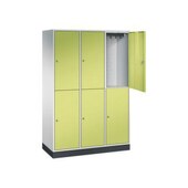 Doppelstöckiger Garderobenschrank,HxBxT 1950x1220x500mm,3x2 Abt.