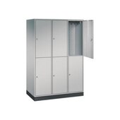 Doppelstöckiger Garderobenschrank,HxBxT 1950x1220x600mm,3x2 Abt.