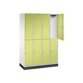 Doppelstöckiger Garderobenschrank,HxBxT 1950x1220x500mm,4x2 Abt.