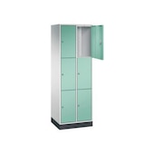 Schließfachschrank,RAL7035/RAL6027,HxBxT 1950x620x500mm,2x3 Fächer