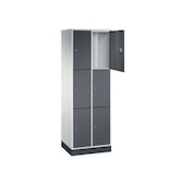 Schließfachschrank,RAL7035/RAL7021,HxBxT 1950x620x500mm,2x3 Fächer