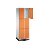 Schließfachschrank,RAL7035/RAL2000,HxBxT 1950x620x500mm,2x3 Fächer