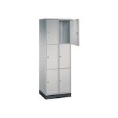 Schließfachschrank,HxBxT 1950x620x500mm,2x3 Fächer,Zyl.-Schl.,Sockel