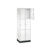 Schließfachschrank,HxBxT 1950x620x500mm,2x3 Fächer,Zyl.-Schl.,Sockel