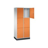 Großraum-Schließfachschrank,RAL7035/RAL2000,HxBxT 1950x820x500mm