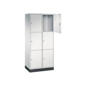 Großraum-Schließfachschrank,RAL7035,HxBxT 1950x820x500mm,2x3 Fächer