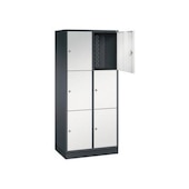 Großraum-Schließfachschrank,RAL7021/RAL7035,HxBxT 1950x820x500mm