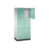 Großraum-Schließfachschrank,RAL7035/RAL6027,HxBxT 1950x820x500mm