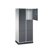 Großraum-Schließfachschrank,RAL7035/RAL7021,HxBxT 1950x820x500mm