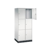 Großraum-Schließfachschrank,RAL7035,HxBxT 1950x820x600mm,2x3 Fächer