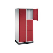 Großraum-Schließfachschrank,RAL7035/RAL3003,HxBxT 1950x820x600mm