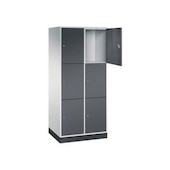 Großraum-Schließfachschrank,RAL7035/RAL7021,HxBxT 1950x820x600mm