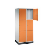 Großraum-Schließfachschrank,RAL7035/RAL2000,HxBxT 1950x820x600mm