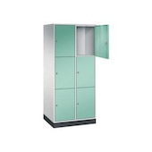 Großraum-Schließfachschrank,RAL7035/RAL6027,HxBxT 1950x820x600mm