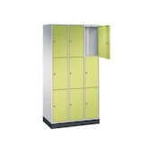 Schließfachschrank,RAL7035/RDS1108060,HxBxT 1950x920x500mm,3x3 Fächer