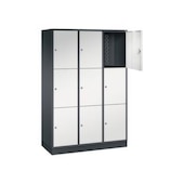 Großraum-Schließfachschrank,RAL7021/RAL7035,HxBxT 1950x1220x500mm