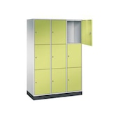 Großraum-Schließfachschrank,RAL7035/RDS1108060,HxBxT 1950x1220x500mm