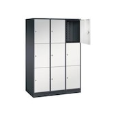 Großraum-Schließfachschrank,RAL7021/RAL7035,HxBxT 1950x1220x600mm