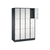 Schließfachschrank,RAL7021/RAL7035,HxBxT 1950x1220x500mm,4x3 Fächer