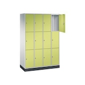 Schließfachschrank,RAL7035/RDS1108060,HxBxT 1950x1220x500mm,4x3 Fächer