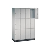 Schließfachschrank,HxBxT 1950x1220x500mm,4x3 Fächer,Zyl.-Schl.,Sockel