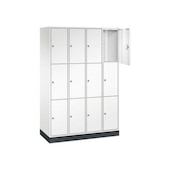 Schließfachschrank,HxBxT 1950x1220x500mm,4x3 Fächer,Zyl.-Schl.,Sockel