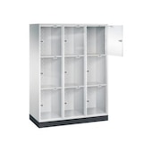 Großraum-Schließfachschrank,HxBxT 1750x1220x500mm,3x3 Fächer,Zyl.-Schl.