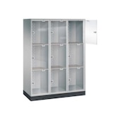 Großraum-Schließfachschrank,HxBxT 1750x1220x500mm,3x3 Fächer,Zyl.-Schl.