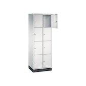 Schließfachschrank,RAL7035,HxBxT 1950x620x500mm,2x4 Fächer,Zyl.-Schl.