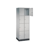 Schließfachschrank,HxBxT 1950x620x500mm,2x4 Fächer,Zyl.-Schl.,Sockel