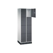 Schließfachschrank,RAL7035/RAL7021,HxBxT 1950x620x500mm,2x4 Fächer