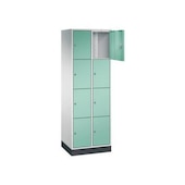 Schließfachschrank,RAL7035/RAL6027,HxBxT 1950x620x500mm,2x4 Fächer