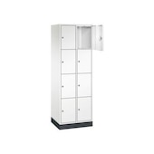 Schließfachschrank,HxBxT 1950x620x500mm,2x4 Fächer,Zyl.-Schl.,Sockel