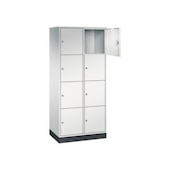 Großraum-Schließfachschrank,RAL7035,HxBxT 1950x820x500mm,2x4 Fächer