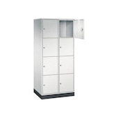 Großraum-Schließfachschrank,RAL7035,HxBxT 1950x820x600mm,2x4 Fächer