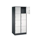 Großraum-Schließfachschrank,RAL7021/RAL7035,HxBxT 1950x820x600mm