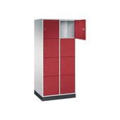 Großraum-Schließfachschrank,RAL7035/RAL3003,HxBxT 1950x820x600mm