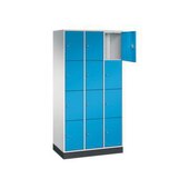 Schließfachschrank,RAL7035/RAL5012,HxBxT 1950x920x500mm,3x4 Fächer