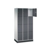 Schließfachschrank,RAL7035/RAL7021,HxBxT 1950x920x500mm,3x4 Fächer