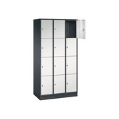 Schließfachschrank,RAL7021/RAL7035,HxBxT 1950x920x500mm,3x4 Fächer