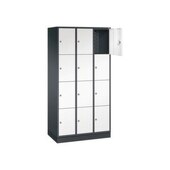 Schließfachschrank,HxBxT 1950x920x500mm,3x4 Fächer,Zyl.-Schl.,Sockel