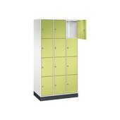 Schließfachschrank,HxBxT 1950x920x500mm,3x4 Fächer,Zyl.-Schl.,Sockel