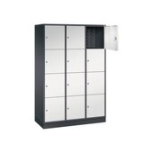 Großraum-Schließfachschrank,RAL7021/RAL7035,HxBxT 1950x1220x500mm