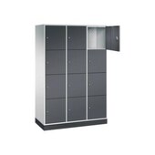 Großraum-Schließfachschrank,RAL7035/RAL7021,HxBxT 1950x1220x500mm