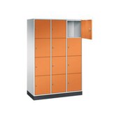 Großraum-Schließfachschrank,RAL7035/RAL2000,HxBxT 1950x1220x500mm