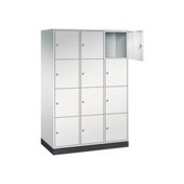 Großraum-Schließfachschrank,RAL7035,HxBxT 1950x1220x600mm,3x4 Fächer