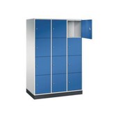 Großraum-Schließfachschrank,RAL7035/RAL5010,HxBxT 1950x1220x600mm