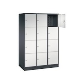 Großraum-Schließfachschrank,RAL7021/RAL7035,HxBxT 1950x1220x600mm