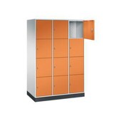 Großraum-Schließfachschrank,RAL7035/RAL2000,HxBxT 1950x1220x600mm